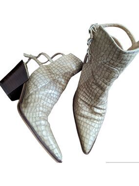 L'intevalle Croc Leather Booties